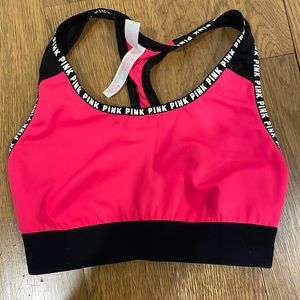 VS Pink Ultimate Racerback Sports Bra Front Pocket